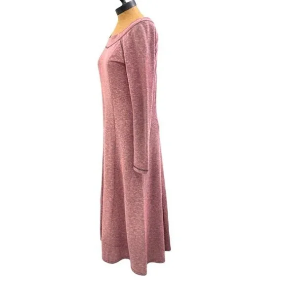 Anthropologie Puella boatneck rose & Heathered gray maxi dress princess cut, Med - Picture 6 of 13